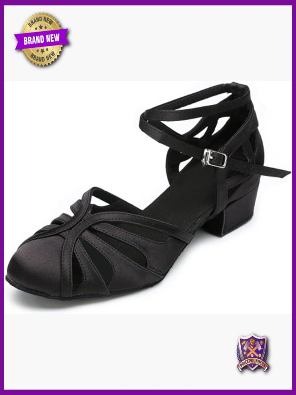 Closed Toe Dance Shoes 1.5" Low Cuban Heel Latin Salsa Swing Waltz Practice